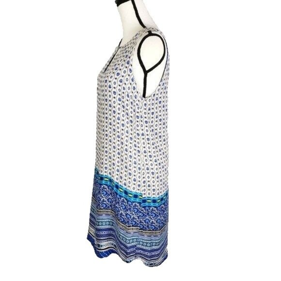 Due South Sleeveless Mixed Print Shift Dress L - Picture 5 of 7